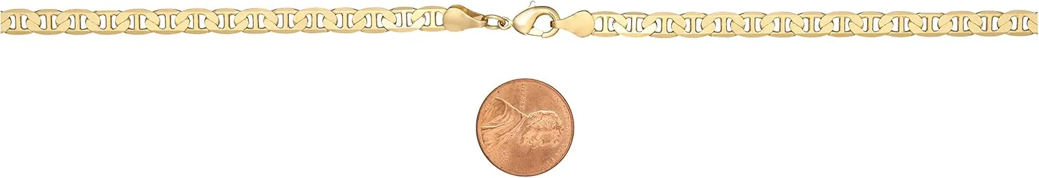 خلخال زنجیری پهن مارینا با روکش طلای 18 عیار بارزل زنانه - ساخت برزیل خلخال زنجیری پهن مارینا با روکش طلای 18 عیار بارزل زنانه - ساخت برزیل