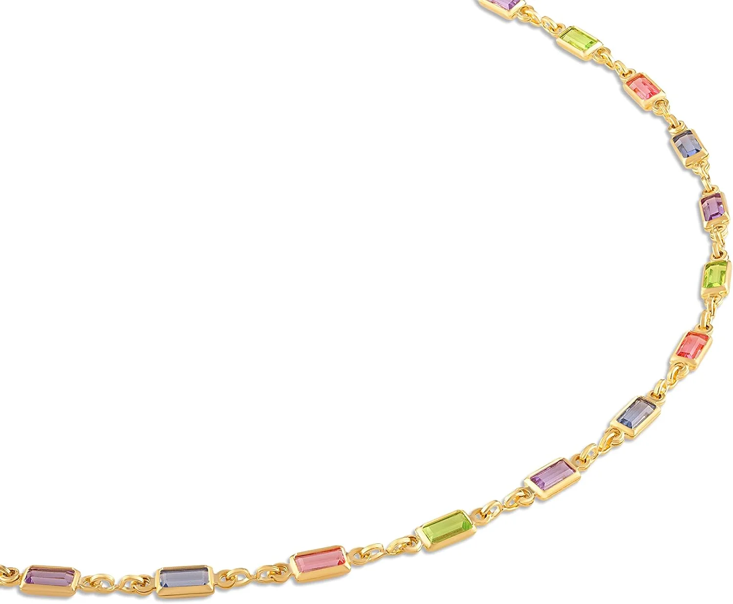 خلخال باگت کریستالی چند رنگ و طلایی با روکش طلای 18 عیار Barzel