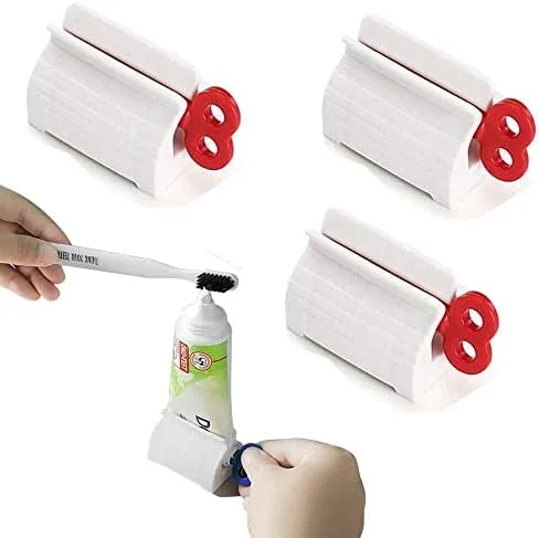 مجموعه 3 عددی فشار دهنده چند منظوره تیوب Maogear، نگهدارنده خمیر دندان حمام، فشار دهنده رنگ مو/لوازم آرایشی/رنگ روغن (3 عدد - قرمز)