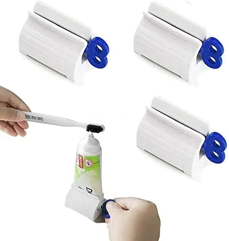 مجموعه 3 عددی فشار دهنده چند منظوره تیوبی Maogear، نگهدارنده خمیر دندان حمام، فشار دهنده رنگ مو/لوازم آرایشی/رنگ روغن (3 عدد - آبی)