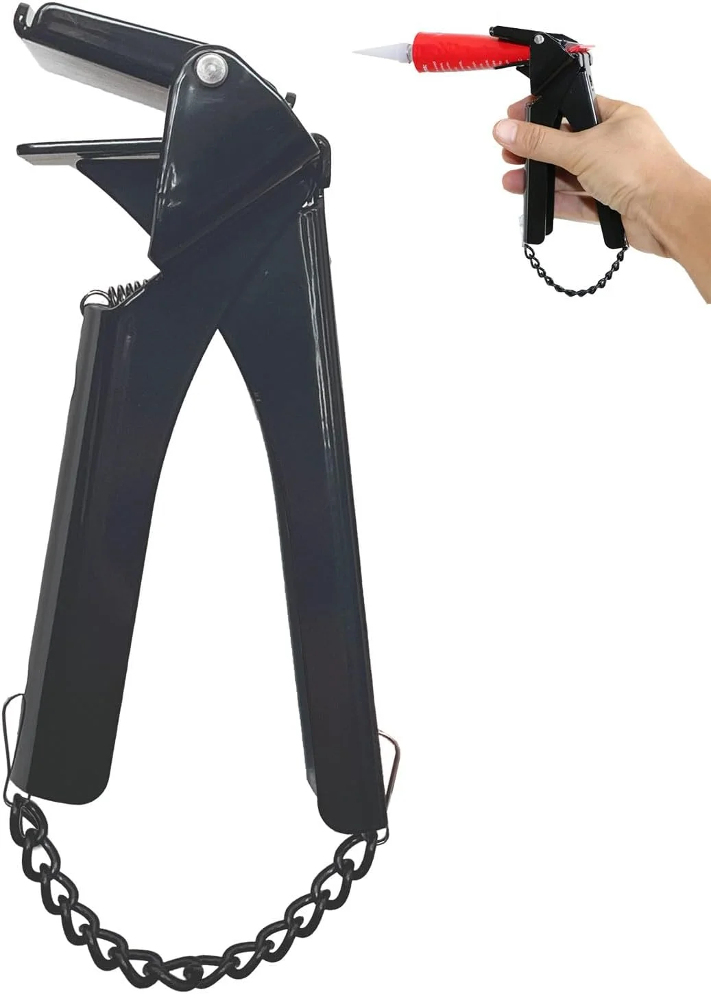 ابزار فشار دهنده تیوب برای سیلیکون RTV، فشار دهنده تیوب 2.5 اینچی و پخش کننده واشر سیلیکونی RTV - ابزار اکستروژن کارآمد و با کنترل آسان، ایده آل برای تعمیرات خودرو، فشار دادن روزانه - مشکی