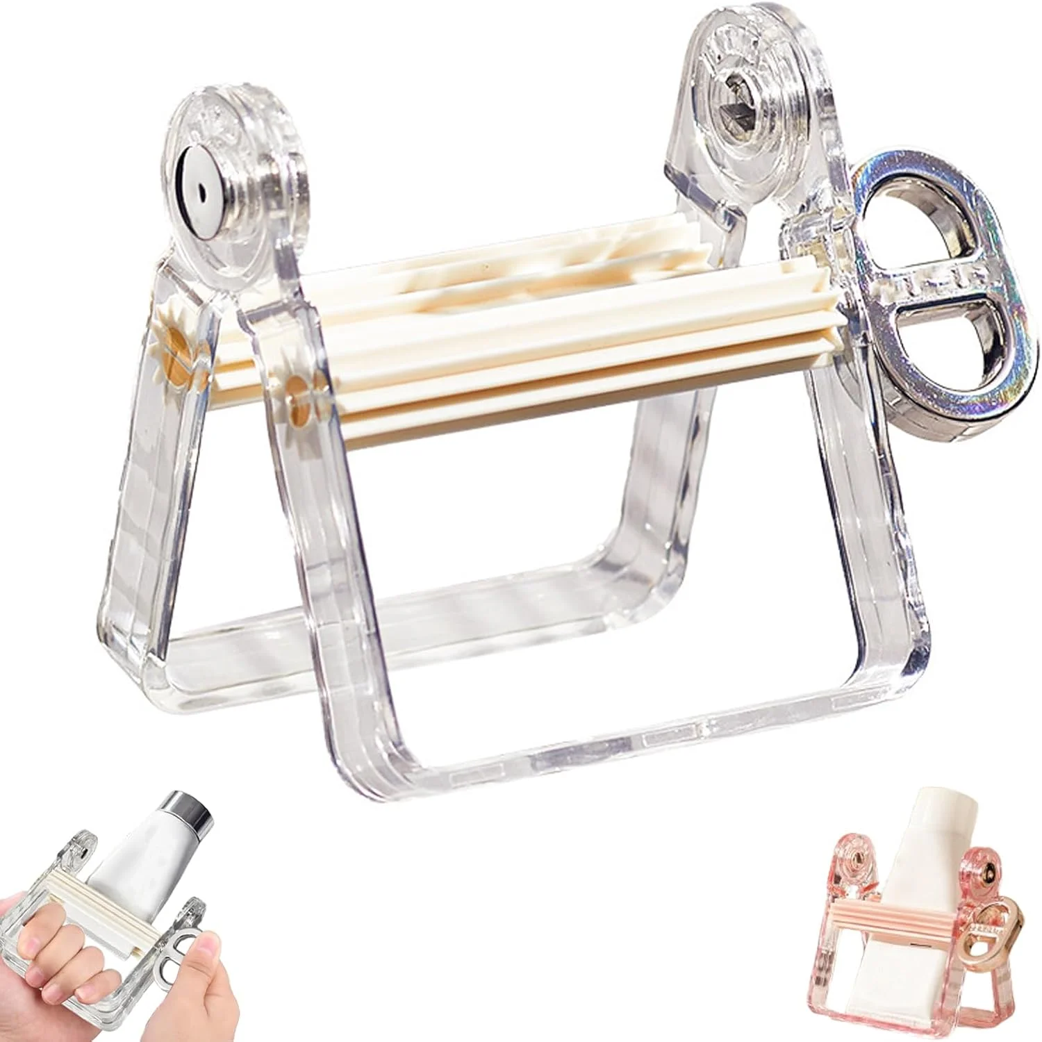 فشار دهنده فلزی خمیر دندان، کلید فشار دهنده فلزی تیوپ خمیر دندان، ابزار چند منظوره استیل ضد زنگ برای فشردن دستی تیوپ، پخش کننده کلیدی غلتکی خمیر دندان برای رنگ مو، رنگ (B 1 عدد)