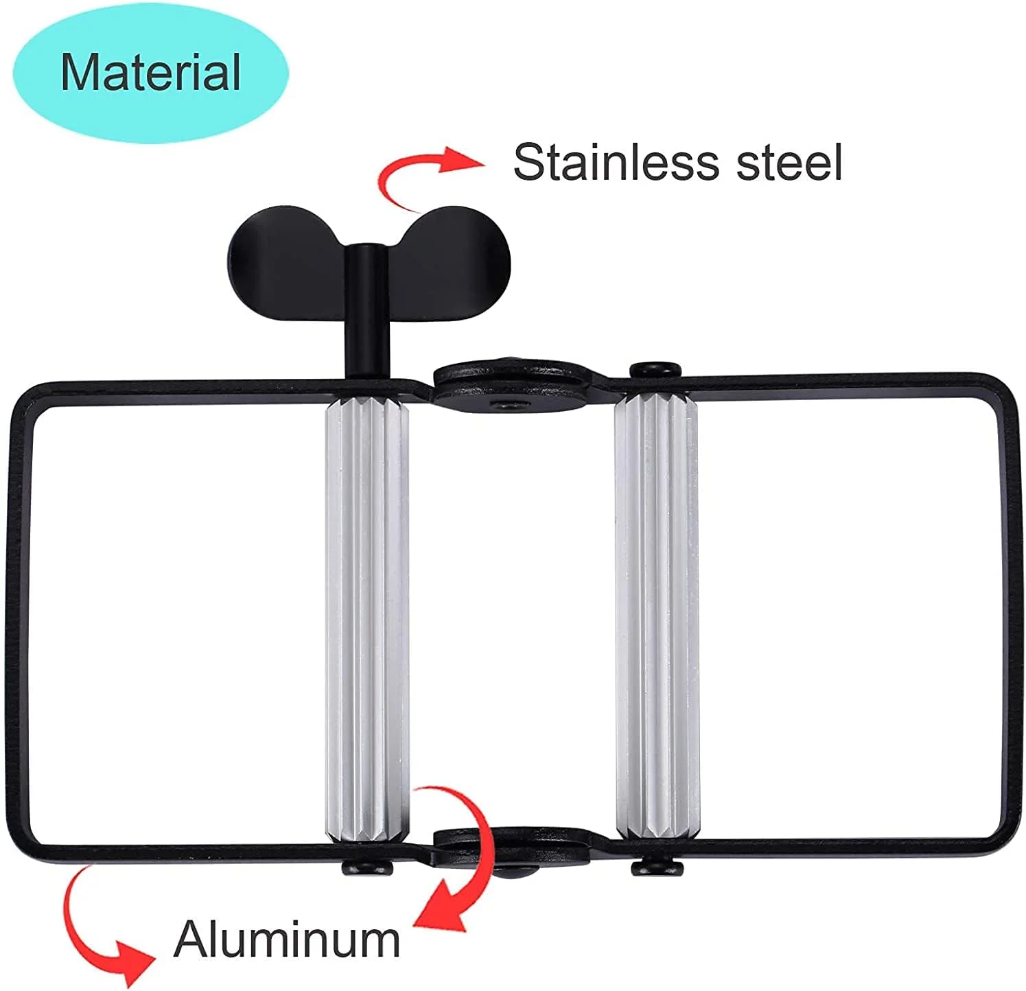 فشار دهنده خمیر دندان Maogear، فشار دهنده فلزی تیوپ خمیر دندان، ابزار فشار دهنده تیوپ رنگ برای هنرمندان، آرایشگاه ها، نقاشان (مشکی)