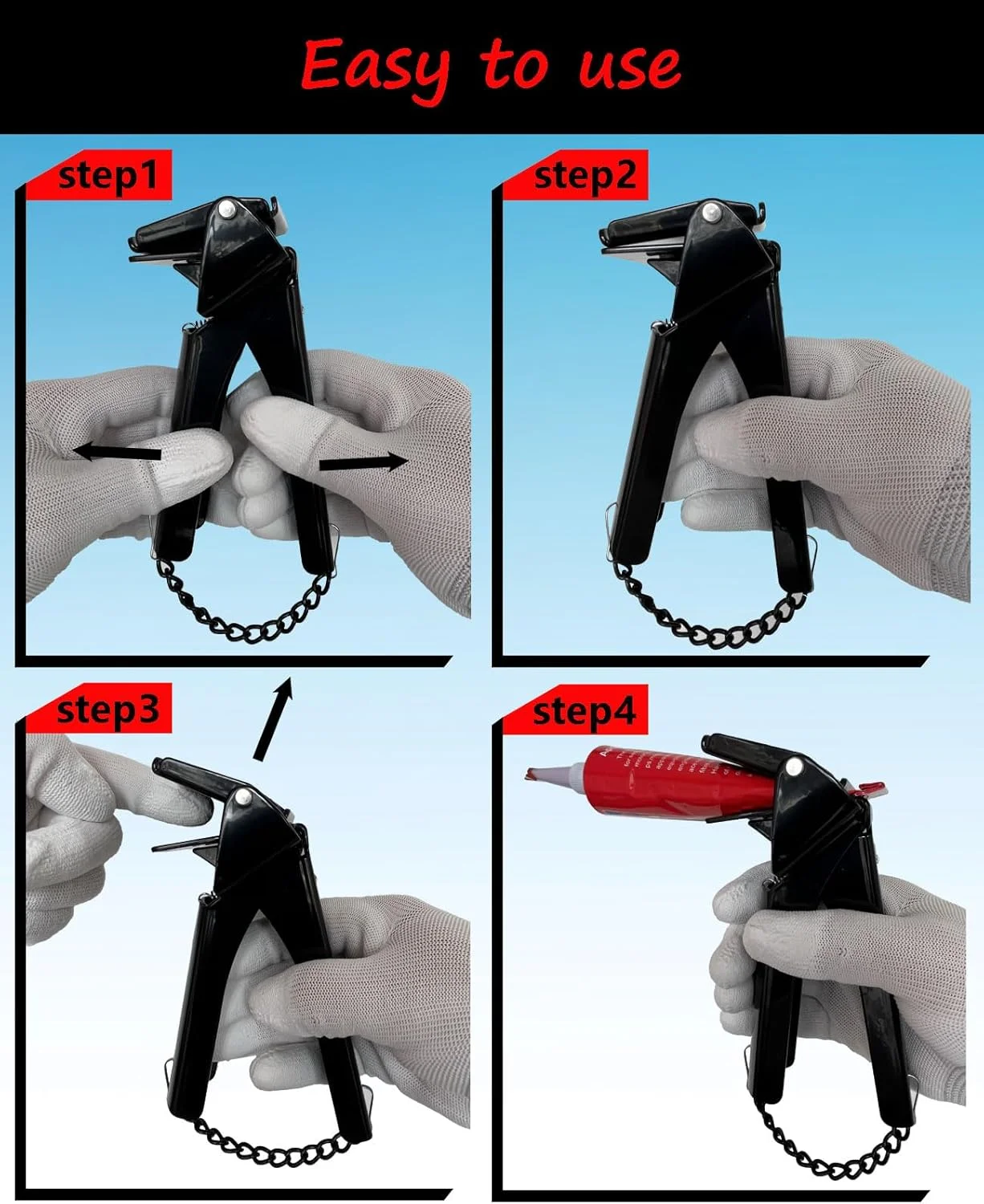 ابزار فشار دهنده تیوب برای سیلیکون RTV، فشار دهنده تیوب 2.5 اینچی و پخش کننده واشر سیلیکونی RTV - ابزار اکستروژن کارآمد و با کنترل آسان، ایده آل برای تعمیرات خودرو، فشار دادن روزانه - مشکی