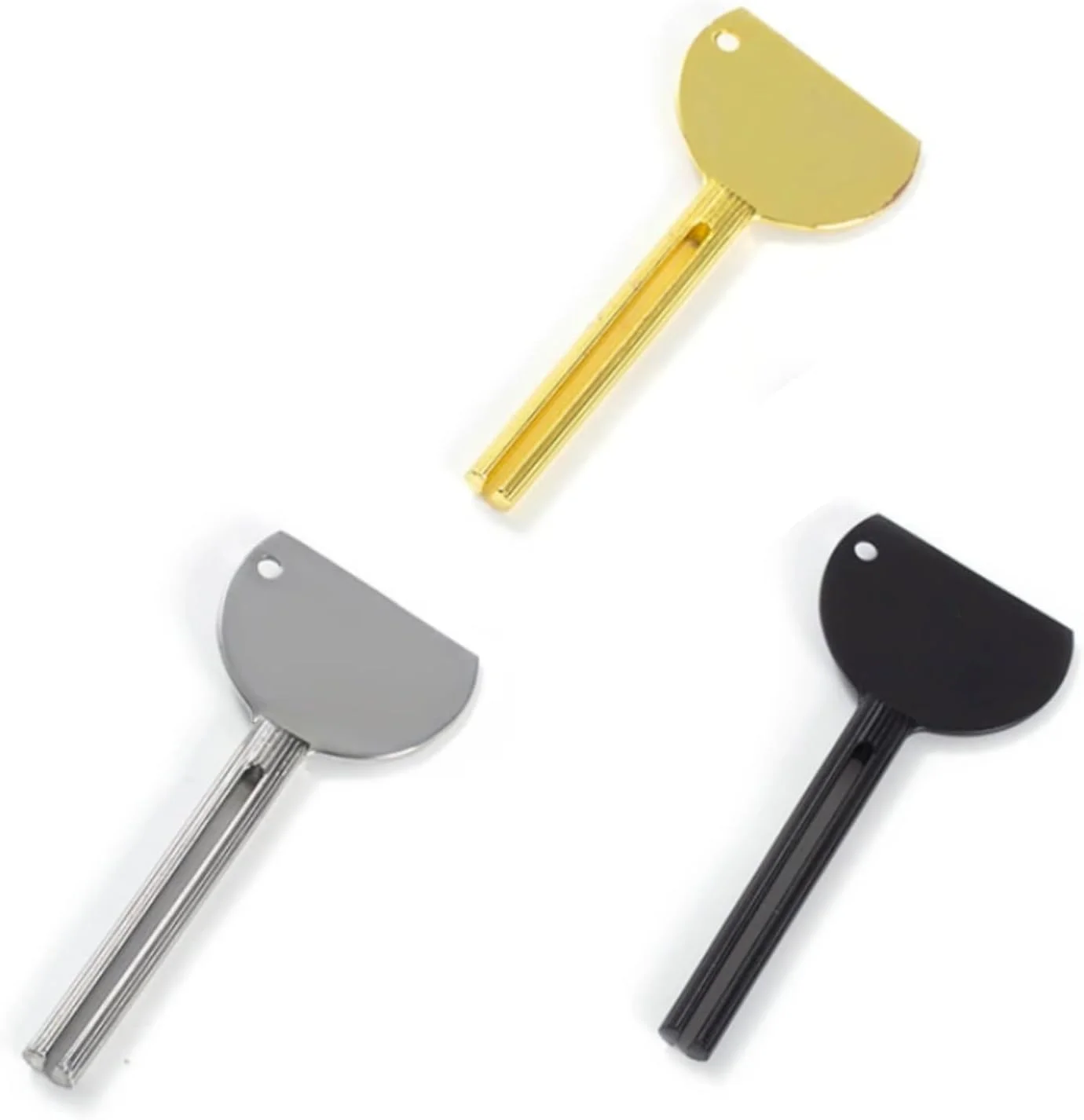 بسته 3 عددی فشار دهنده تیوب، فشار دهنده تیوب، فشار دهنده تیوب فلزی، ساخته شده از آلیاژ روی، مناسب برای خمیر دندان، تونر، کرم دست، رنگ مو، کرم کفش، پماد