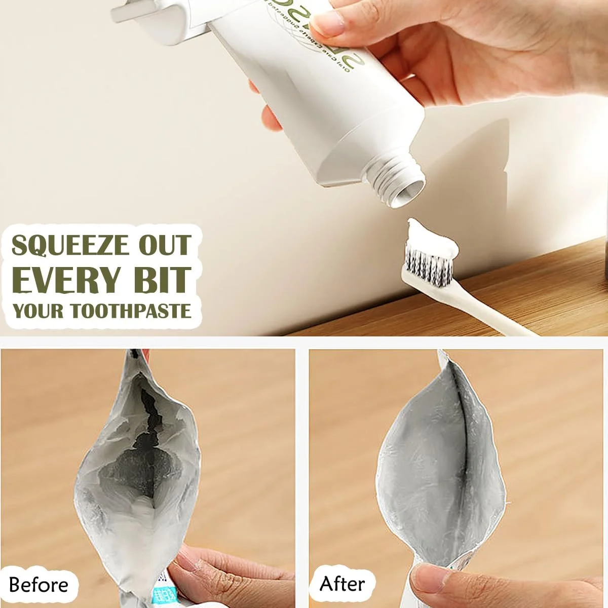 غلطک خمیر دندان PawPawU بسته 2 عددی - پخش کننده دیواری، با فشردن آخرین ذره خمیر دندان، کرم دست، رنگ روغن از هدر رفتن جلوگیری می کند | آسان برای تمام سنین، صرفه جویی در تلاش و فضای پیشخوان حمام