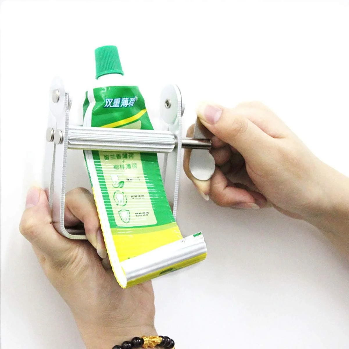 فشار دهنده خمیر دندان UpTuoLi، فشار دهنده فلزی تیوب خمیر دندان، غلتک تیوب برای هنرمند، آرایشگاه، نقاش، آرایشگری، رنگ مو، کرم دست، خمیر دندان