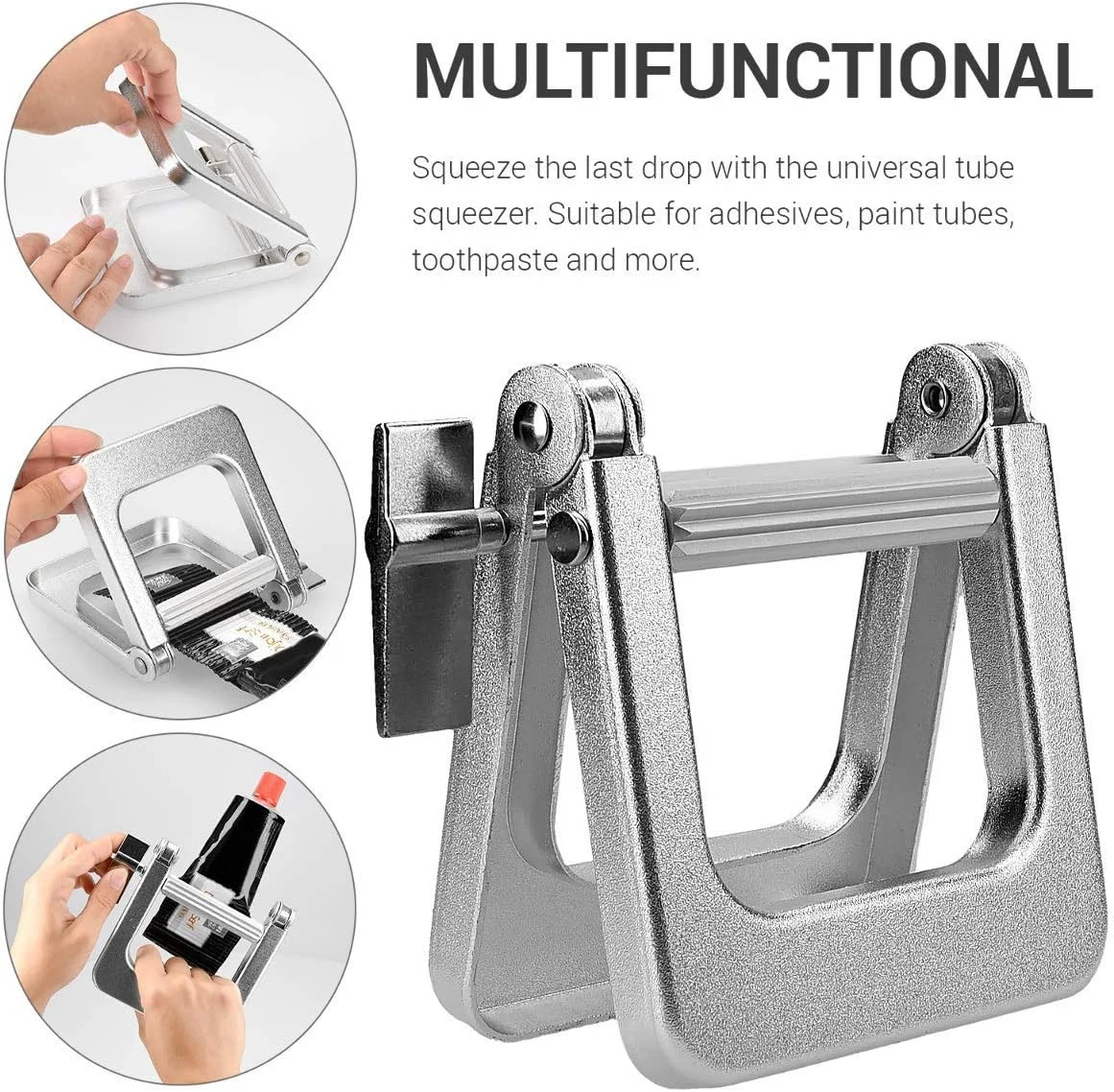 فشار دهنده فلزی تیوب خمیر دندان - غلتک چند منظوره بزرگ برای رنگ مو، تیوب رنگ، کرم دست، لوازم آرایشی