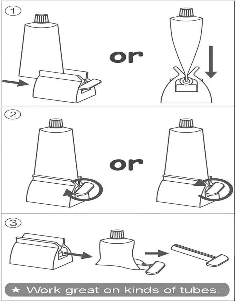 غلطک های فشار دهنده خمیر دندان، فشار دهنده لوله فلزی خمیر دندان، نگهدارنده پایه، فولاد ضد زنگ، 2 عدد
