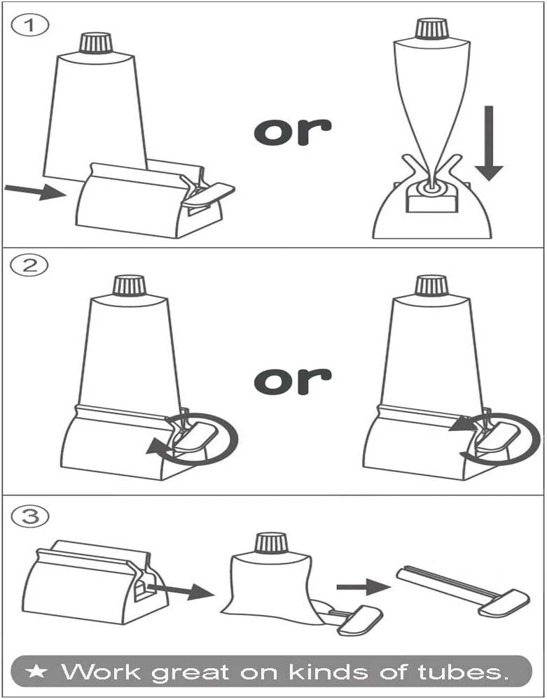 فشار دهنده خمیر دندان XYKEEY - ست 2 عددی غلتک فشار دهنده خمیر دندان، نگهدارنده پایه فلزی فشار دهنده خمیر دندان (استیل ضد زنگ)
