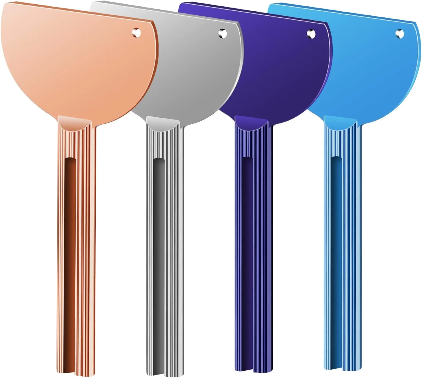 سانشنگ 4 عددی فشار دهنده خمیر دندان، فشار دهنده لوله، غلتک فلزی فشار دهنده لوله، کلیدهای غلتکی پخش کننده برای خمیر دندان، روغن آرایشی، کرم، فشار دهنده رنگ (4 رنگ)