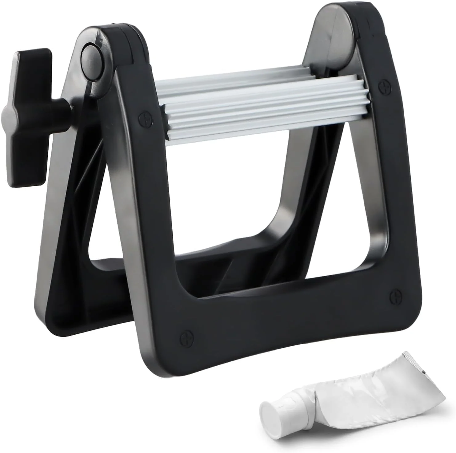 فشار دهنده خمیر دندان استیل ضد زنگ، پخش کننده لوله ای، غلتک فلزی روزانه برای خمیر رنگ مو، رنگ روغن، آرایش، آرایشگاه، نقاش… (مشکی)