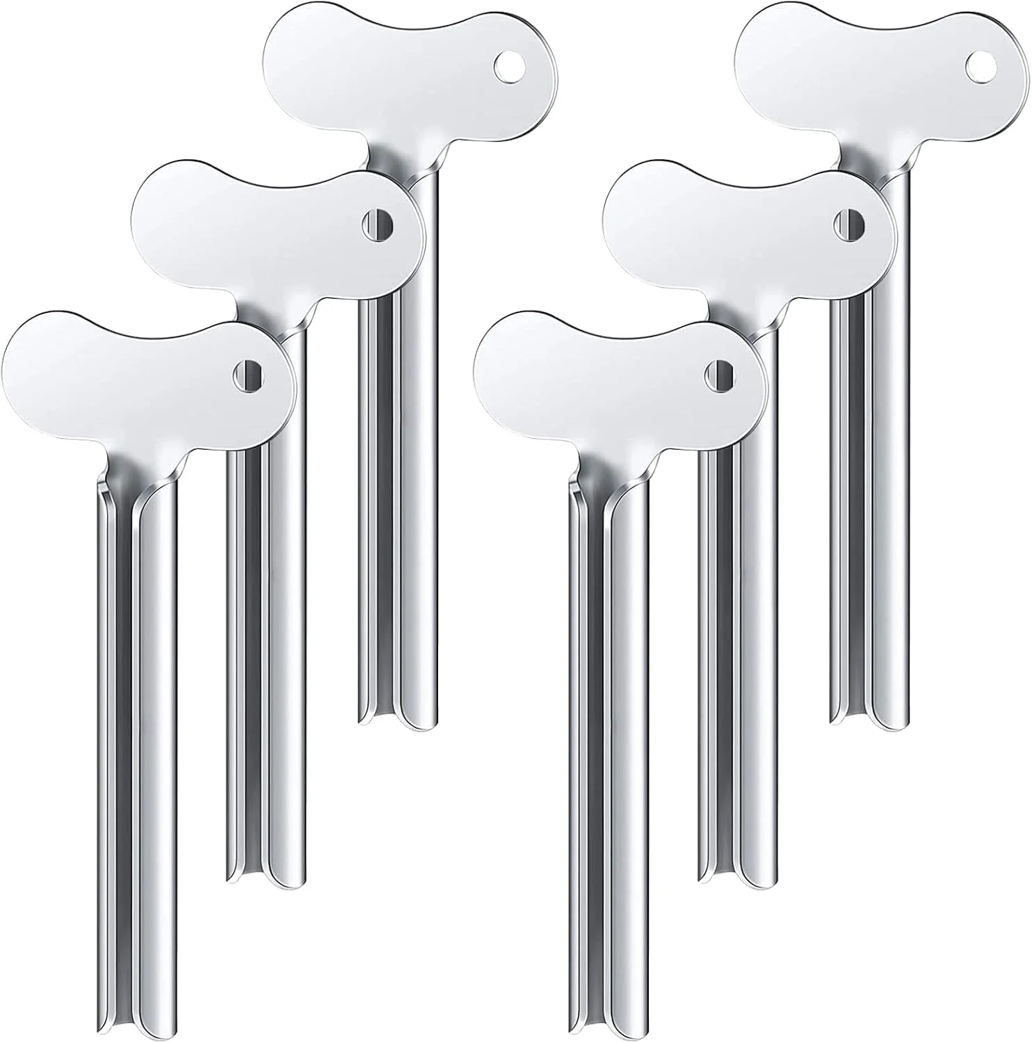 فشار دهنده خمیر دندان Beynant، 6 عدد کلید فشار دهنده لوله فلزی، غلتک خمیر دندان استیل ضد زنگ برای رنگ، کرم، لوازم آرایشی و رنگ مو