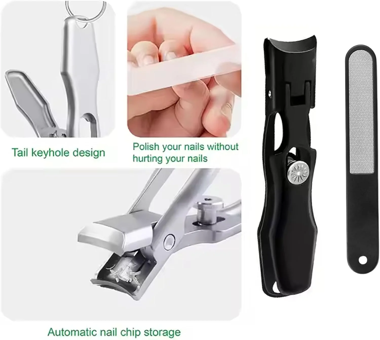 ناخن گیر مردانه سنگین با محفظه جمع آوری ناخن - ناخن گیر و سوهان ناخن تیز، دهانه پهن، بدون پاشش ناخن، دسته ارگونومیک، ست ناخن گیر خود جمع شونده ناخن گیر مردانه سنگین با محفظه جمع آوری ناخن - ناخن گیر و سوهان ناخن تیز، دهانه پهن، بدون پاشش ناخن، دسته ارگونومیک، ست ناخن گیر خود جمع شونده