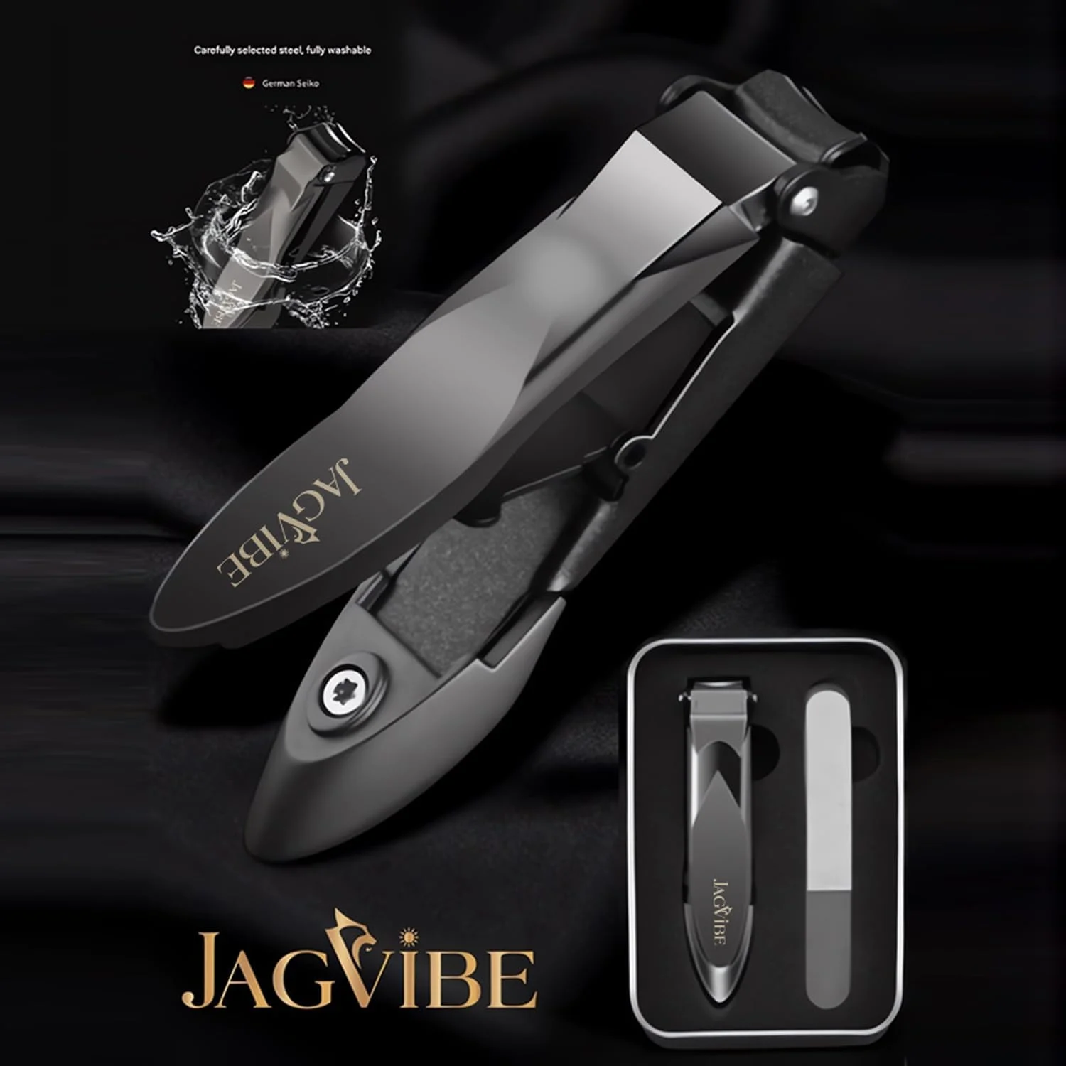 ناخن گیر و قیچی ناخن JAGViBE برای آقایان و بانوان با محفظه جمع آوری ناخن - ناخن گیر ناخن دست و پا سنگین، تیغه تیز، دسته ارگونومیک، سوهان ناخن شیشه ای نانو و جعبه نگهداری ناخن گیر و قیچی ناخن JAGViBE برای آقایان و بانوان با محفظه جمع آوری ناخن - ناخن گیر ناخن دست و پا سنگین، تیغه تیز، دسته ارگونومیک، سوهان ناخن شیشه ای نانو و جعبه نگهداری