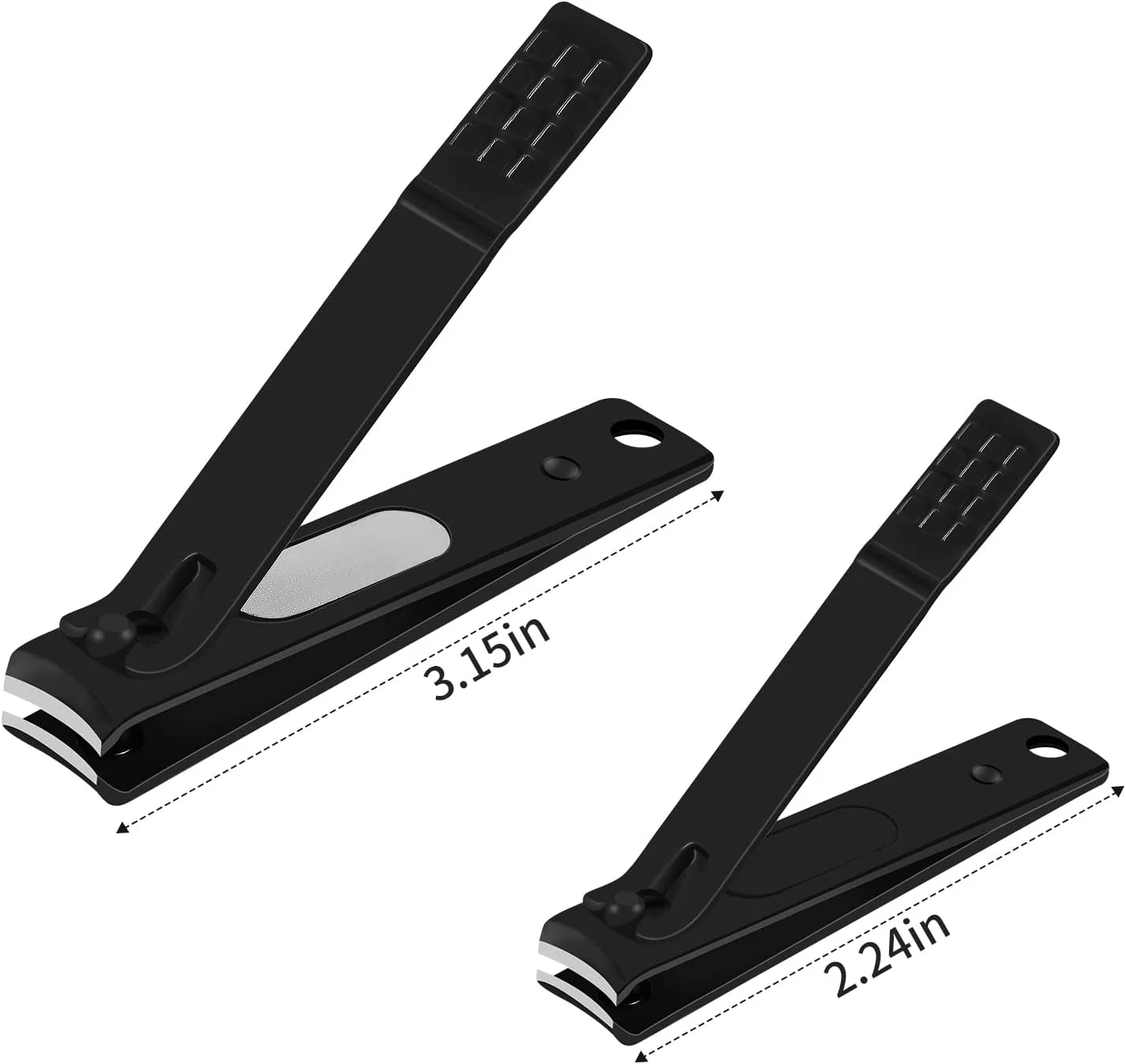 ست ناخن گیر JAZZZNAP، ناخن گیر فوق العاده تیز برای ناخن های دست و پا با لبه تیغه منحنی، مشکی ست ناخن گیر JAZZZNAP، ناخن گیر فوق العاده تیز برای ناخن های دست و پا با لبه تیغه منحنی، مشکی