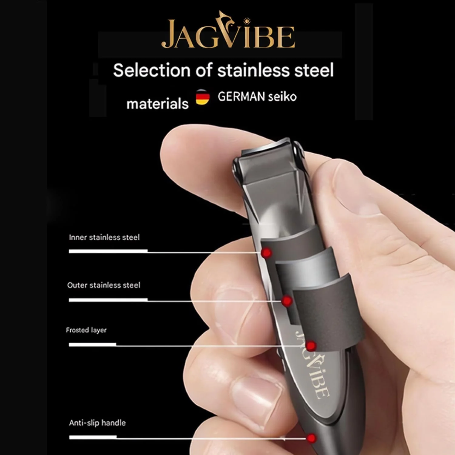 ناخن گیر و قیچی ناخن JAGViBE برای آقایان و بانوان با محفظه جمع آوری ناخن - ناخن گیر ناخن دست و پا سنگین، تیغه تیز، دسته ارگونومیک، سوهان ناخن شیشه ای نانو و جعبه نگهداری ناخن گیر و قیچی ناخن JAGViBE برای آقایان و بانوان با محفظه جمع آوری ناخن - ناخن گیر ناخن دست و پا سنگین، تیغه تیز، دسته ارگونومیک، سوهان ناخن شیشه ای نانو و جعبه نگهداری