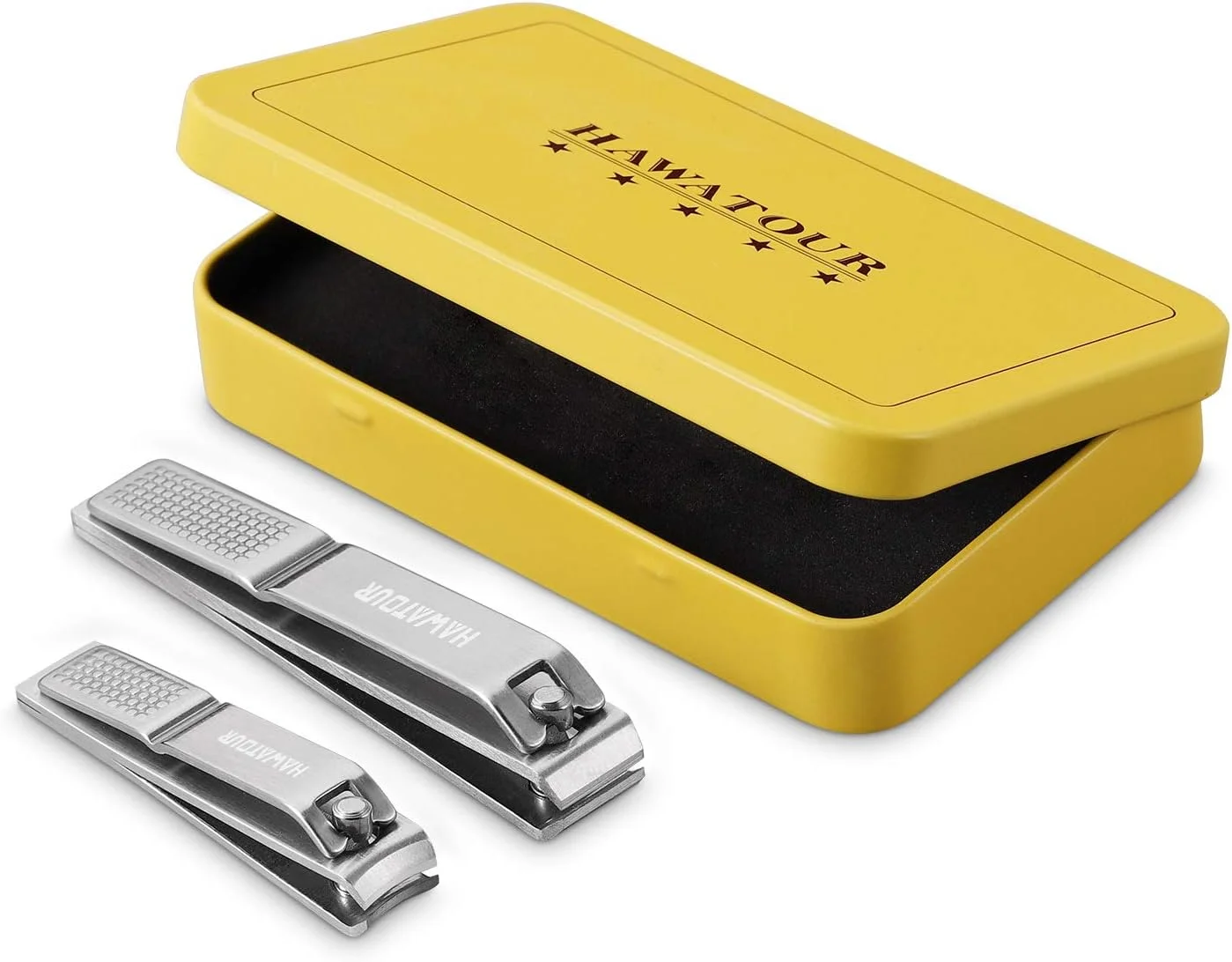 ست ناخن گیر HAWATOUR، ناخن گیر و گیره ناخن پا بسیار تیز و محکم با جعبه قلع قابل مشاهده - فولاد ضد زنگ ست ناخن گیر HAWATOUR، ناخن گیر و گیره ناخن پا بسیار تیز و محکم با جعبه قلع قابل مشاهده - فولاد ضد زنگ