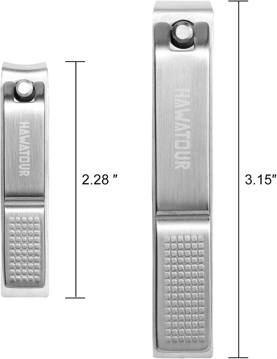 ست ناخن گیر HAWATOUR، ناخن گیر و گیره ناخن پا بسیار تیز و محکم با جعبه قلع قابل مشاهده - فولاد ضد زنگ ست ناخن گیر HAWATOUR، ناخن گیر و گیره ناخن پا بسیار تیز و محکم با جعبه قلع قابل مشاهده - فولاد ضد زنگ