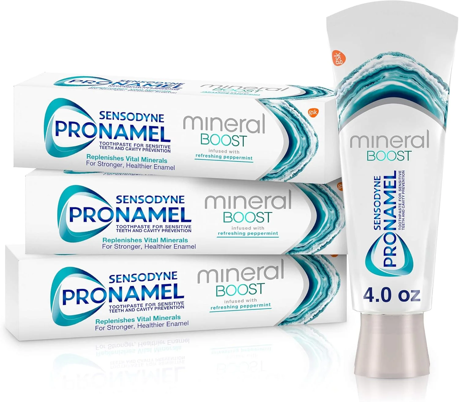 خمیر دندان سنسوداین پرونامل مینرال بوست برای دندان های حساس، برای بازسازی مواد معدنی و تقویت مینای دندان، نعناع - 113 گرم (بسته 3 عددی)