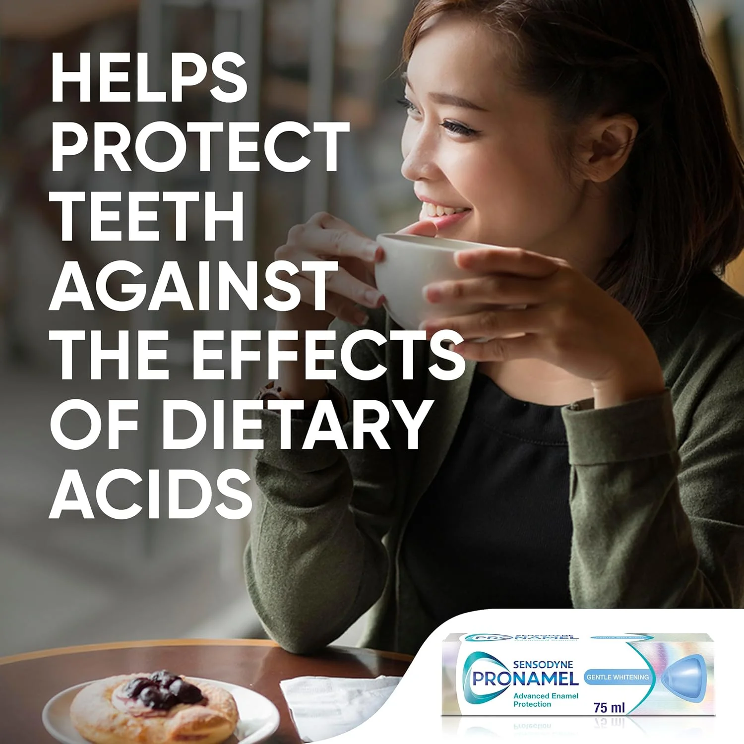 خمیر دندان سنسوداین پرونامل، مراقبت از مینای دندان، خمیر دندان سفید کننده ملایم، طعم نعناع، 75 میلی لیتر