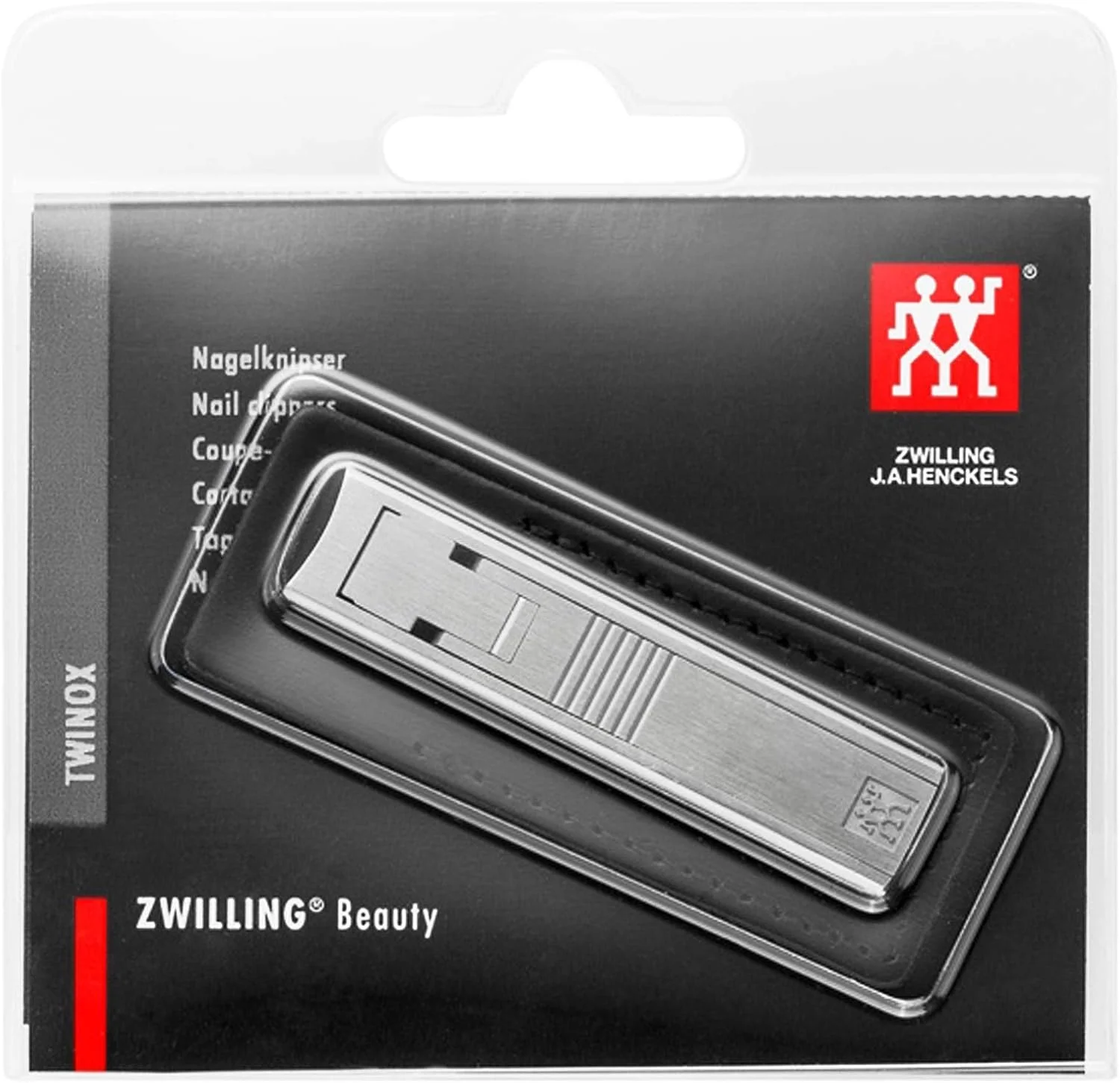 ناخن گیر 55 میلی متری Zwilling Twinox+. برش دقیق. فولاد ضد زنگ درجه یک. طراحی ارگونومیک ابزار. مقاوم در برابر زنگ زدگی. پرداخت مات-ساتن. شامل کیف چرمی.