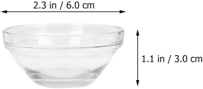 فر کالر تراریوم 12 عدد کاسه مخلوط کن شیشه ای شفاف کاسه مخلوط ماسک صورت روغن ضروری پالت رنگ نقاشی رامکینز برای سالن زیبایی خانگی ظرف شیشه ای 6 سانتی متری