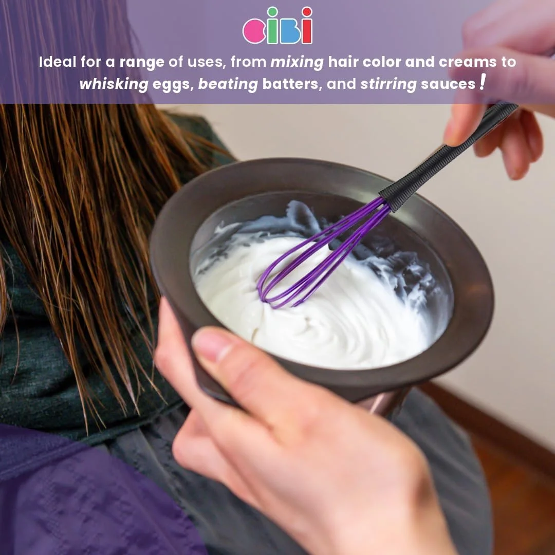 ست همزن کوچک CiBi | 25 همزن رنگارنگ متنوع [به طول 6 3/4 اینچ] برای مخلوط کردن محصولات مو، پخت و پز و استفاده در آشپزخانه | مناسب برای سالن، آرایشگاه، استفاده خانگی، کرم رنگ مو، هم زدن و موارد دیگر
