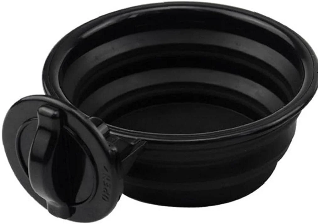 کاسه رنگ مو تاشو، ظرف مخلوط کردن رنگ مو برای استفاده در سالن و مصارف خانگی، مشکی، مناسب برای رنگ کردن، قرار دادن وسایل و طراحی ناخن