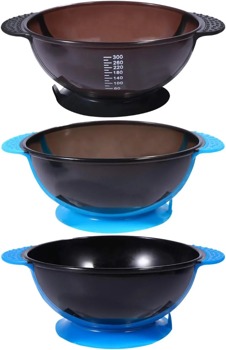 ست کاسه رنگ مو 3 عددی، کاسه مخلوط کردن رنگ مو، کاسه رنگ موی آرایشگاه، دارای مکنده، مناسب رنگ کردن مو در خانه ست کاسه رنگ مو 3 عددی، کاسه مخلوط کردن رنگ مو، کاسه رنگ موی آرایشگاه، دارای مکنده، مناسب رنگ کردن مو در خانه