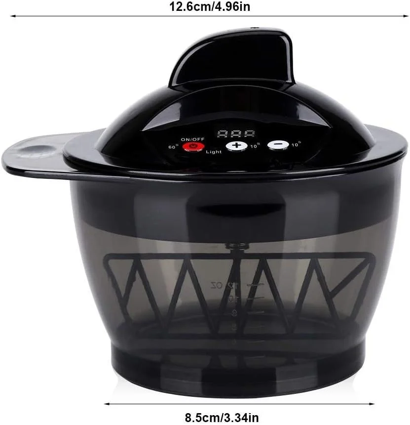 کاسه رنگ مو سالن، میکسر اتوماتیک برقی کرم مو با نمایشگر LCD قابل شارژ USB، ابزار DIY برای استفاده در آرایشگاه و منزل