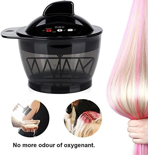 میکسر اتوماتیک رنگ مو قابل شارژ USB با صفحه نمایش LCD و کاسه مخلوط رنگ مو