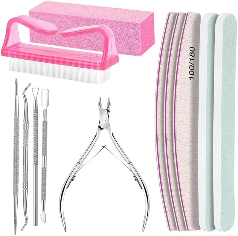 ست مانیکور 12 تکه زنانه، ست سوهان ناخن برای عقب زننده کوتیکول (صورتی، تعداد، 12، درجه زبری 100/180) ست مانیکور 12 تکه زنانه، ست سوهان ناخن برای عقب زننده کوتیکول (صورتی، تعداد، 12، درجه زبری 100/180)