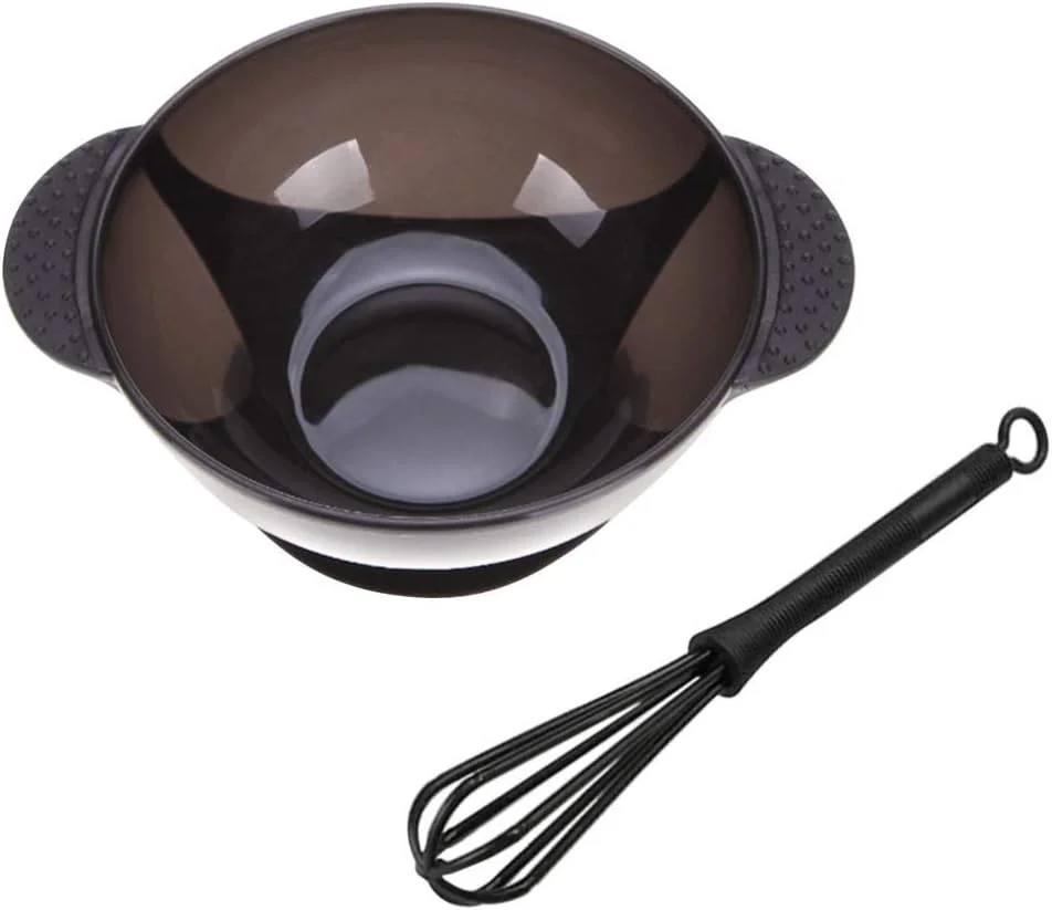 ست 2 عددی کیت رنگ مو کاسه های مخلوط رنگ مو میکسر کرم برای ابزارهای رنگ مو DIY سالن (کاسه مشکی همزن مشکی) ست 2 عددی کیت رنگ مو کاسه های مخلوط رنگ مو میکسر کرم برای ابزارهای رنگ مو DIY سالن (کاسه مشکی همزن مشکی)