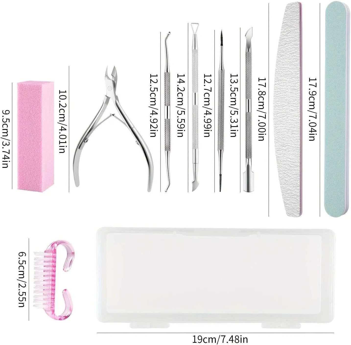 ست مانیکور 12 تکه زنانه، ست سوهان ناخن برای عقب زننده کوتیکول (صورتی، تعداد، 12، درجه زبری 100/180) ست مانیکور 12 تکه زنانه، ست سوهان ناخن برای عقب زننده کوتیکول (صورتی، تعداد، 12، درجه زبری 100/180)