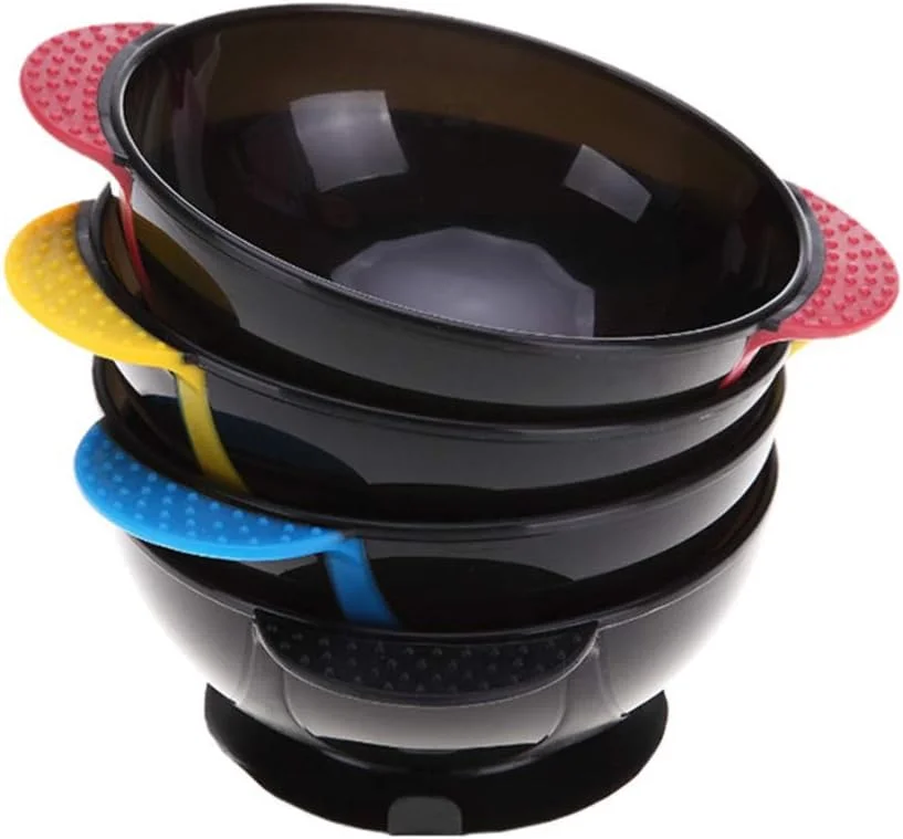 ست 2 عددی کیت رنگ مو کاسه های مخلوط رنگ مو میکسر کرم برای ابزارهای رنگ مو DIY سالن (کاسه مشکی همزن مشکی)