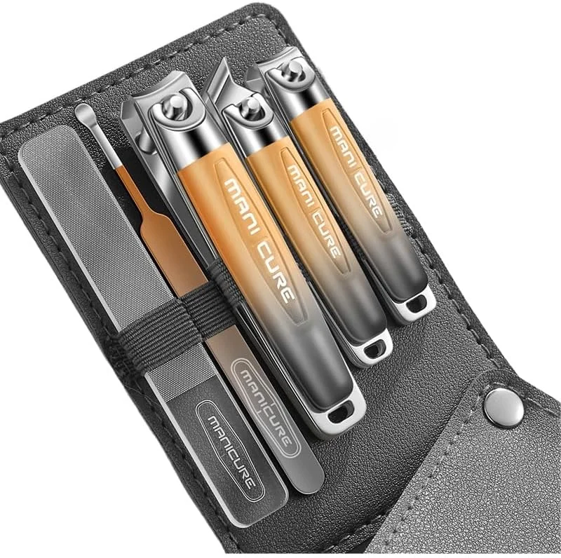 ست ناخن گیر 5 تکه - ست مانیکور و پدیکور استیل ضد زنگ با طراحی تغییر تدریجی، شامل سوهان ناخن - ایده آل برای دست و پا (نارنجی گرادیان) ست ناخن گیر 5 تکه - ست مانیکور و پدیکور استیل ضد زنگ با طراحی تغییر تدریجی، شامل سوهان ناخن - ایده آل برای دست و پا (نارنجی گرادیان)