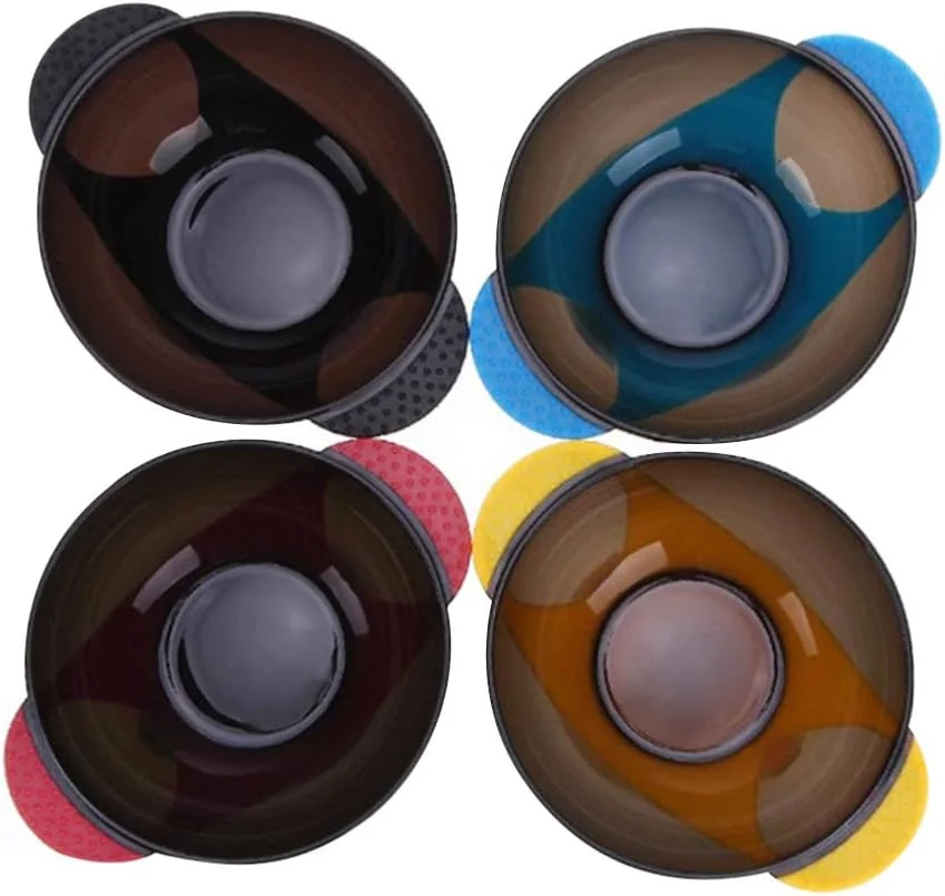 ست 2 عددی کیت رنگ مو کاسه های مخلوط رنگ مو میکسر کرم برای ابزارهای رنگ مو DIY سالن (کاسه مشکی همزن مشکی)