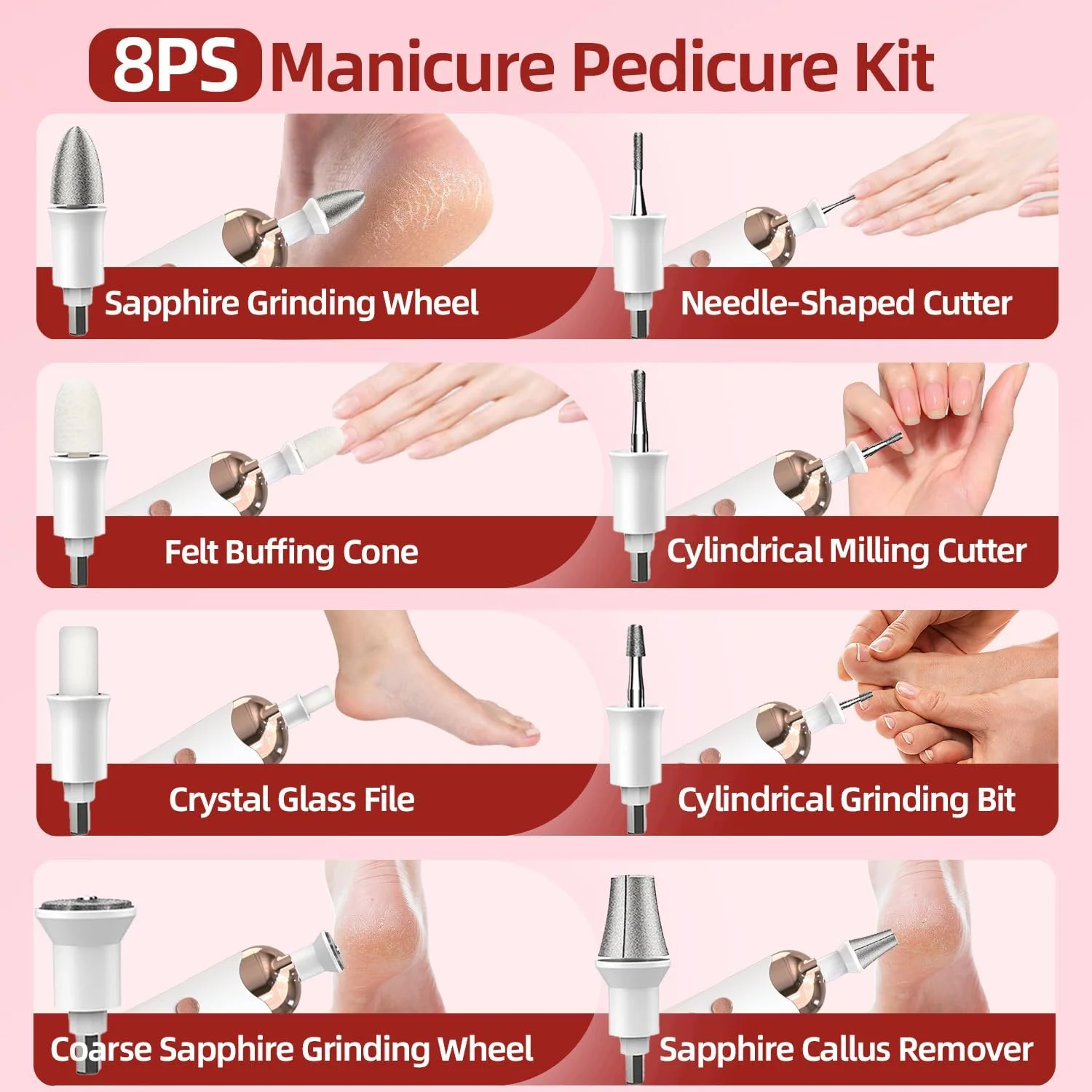 ست سوهان ناخن برقی بی سیم 7d24hcare، دستگاه دریل ناخن برقی قابل حمل، کیت حرفه ای مانیکور پدیکور، ابزار مراقبت از دست و پا با 5 سرعت برای پینه، ناخن های ضخیم، سوهان کشی، اصلاح و پولیش ست سوهان ناخن برقی بی سیم 7d24hcare، دستگاه دریل ناخن برقی قابل حمل، کیت حرفه ای مانیکور پدیکور، ابزار مراقبت از دست و پا با 5 سرعت برای پینه، ناخن های ضخیم، سوهان کشی، اصلاح و پولیش