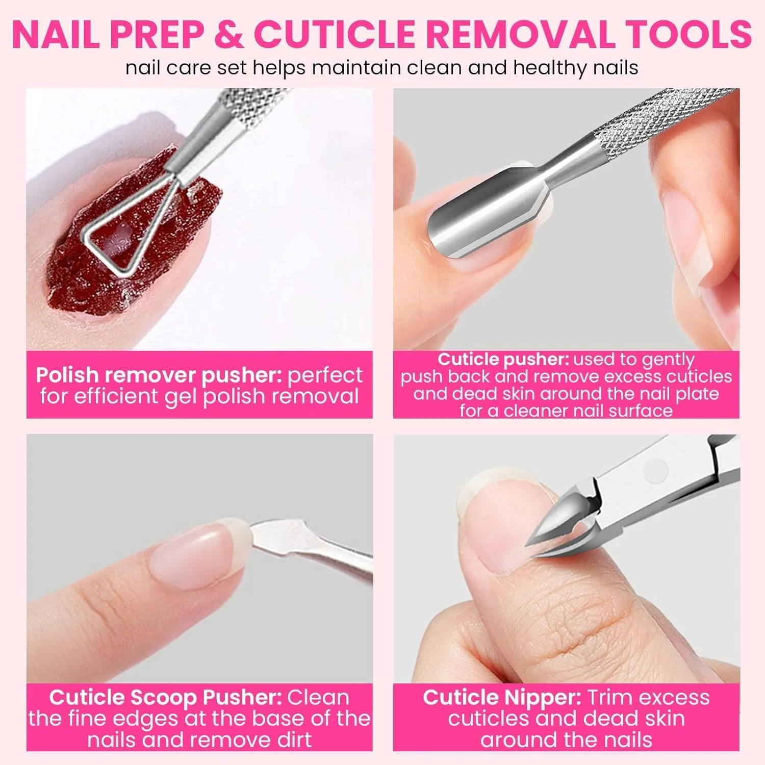 ست مانیکور 12 تکه زنانه، ست سوهان ناخن برای عقب زننده کوتیکول (صورتی، تعداد، 12، درجه زبری 100/180) ست مانیکور 12 تکه زنانه، ست سوهان ناخن برای عقب زننده کوتیکول (صورتی، تعداد، 12، درجه زبری 100/180)