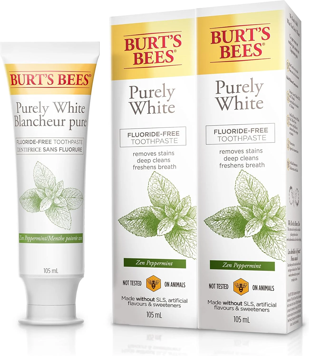 خمیر دندان بدون فلوراید نعناع ذن خالص Burt's Bees حجم 105 میلی لیتر