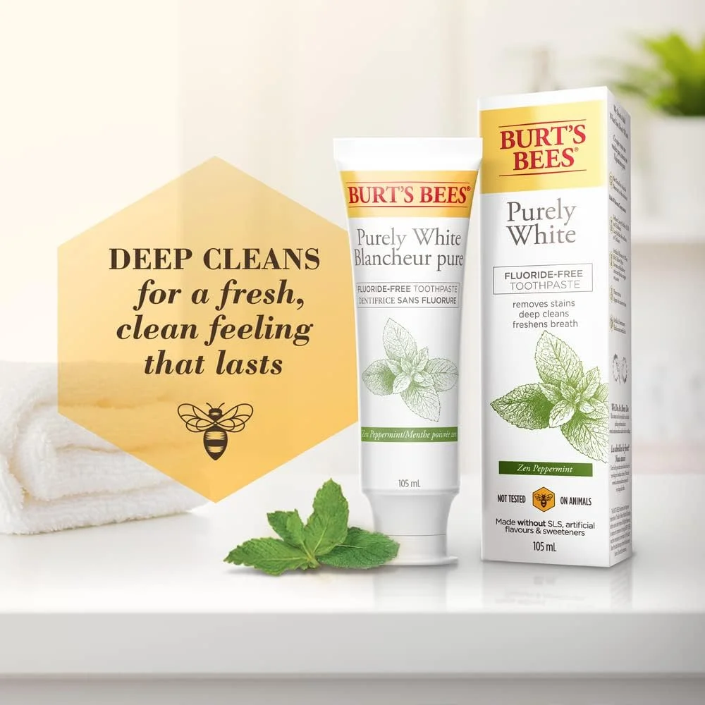 خمیر دندان بدون فلوراید نعناع ذن خالص Burt's Bees حجم 105 میلی لیتر