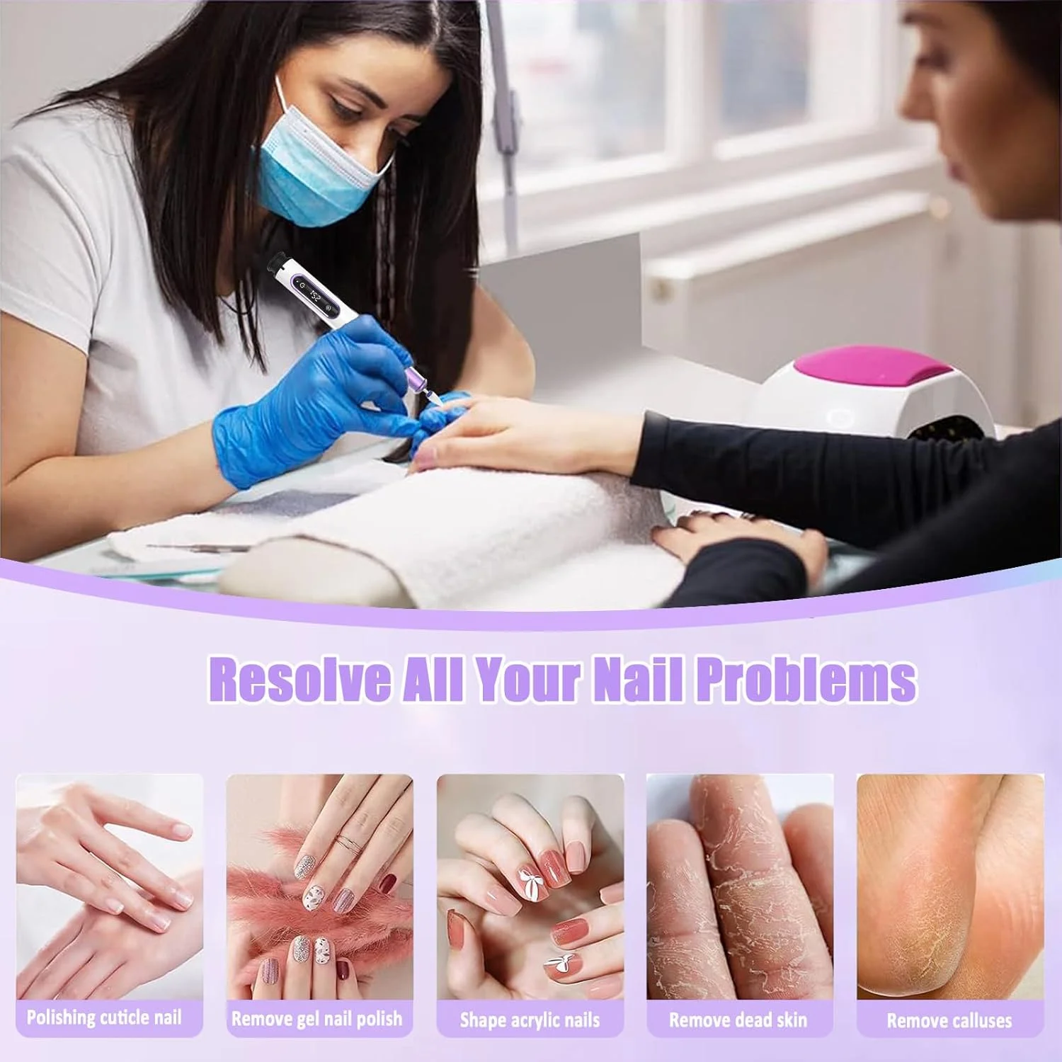 سوهان برقی ناخن حرفه ای Asimebesty با سرعت 25000 دور در دقیقه، ست 12 در 1 بی سیم، کاتر ناخن قابل حمل با صفحه نمایش LCD، سرعت قابل تنظیم، ست مانیکور برقی برای ناخن های ژلی سوهان برقی ناخن حرفه ای Asimebesty با سرعت 25000 دور در دقیقه، ست 12 در 1 بی سیم، کاتر ناخن قابل حمل با صفحه نمایش LCD، سرعت قابل تنظیم، ست مانیکور برقی برای ناخن های ژلی