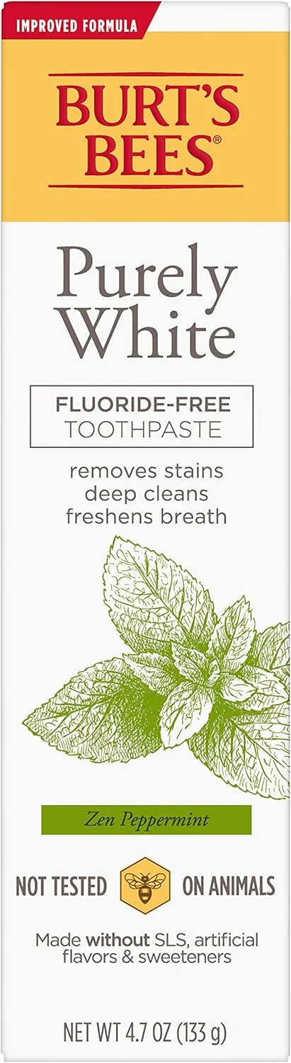 خمير دندان بدون فلورايد Burt's Bees مدل Purely White Zen با طعم نعناع، 133 گرم