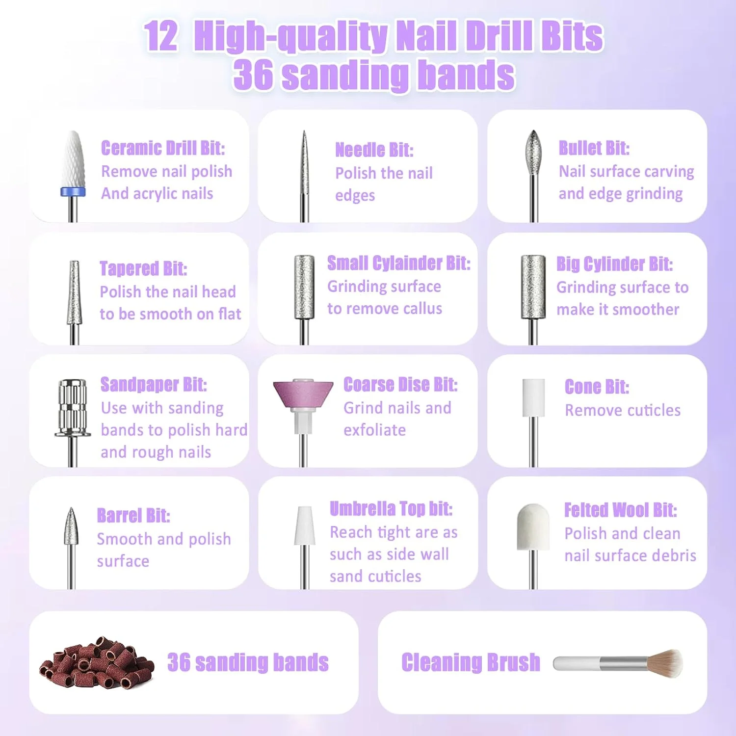 سوهان برقی ناخن حرفه ای Asimebesty با سرعت 25000 دور در دقیقه، ست 12 در 1 بی سیم، کاتر ناخن قابل حمل با صفحه نمایش LCD، سرعت قابل تنظیم، ست مانیکور برقی برای ناخن های ژلی سوهان برقی ناخن حرفه ای Asimebesty با سرعت 25000 دور در دقیقه، ست 12 در 1 بی سیم، کاتر ناخن قابل حمل با صفحه نمایش LCD، سرعت قابل تنظیم، ست مانیکور برقی برای ناخن های ژلی