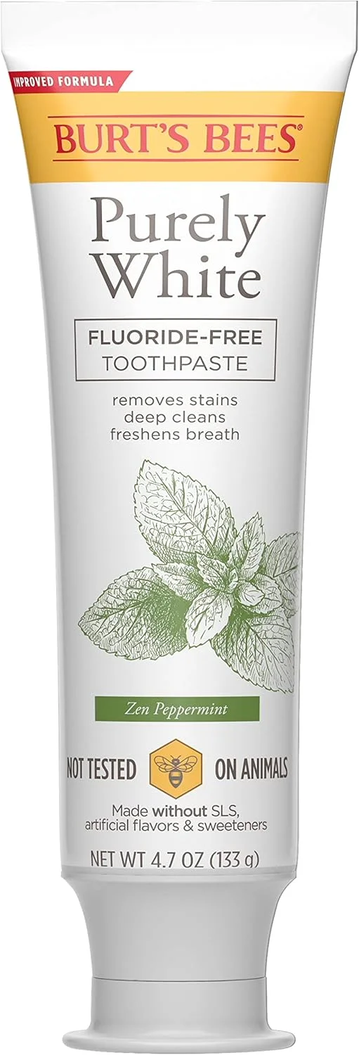 خمير دندان بدون فلورايد Burt's Bees مدل Purely White Zen با طعم نعناع، 133 گرم خمير دندان بدون فلورايد Burt's Bees مدل Purely White Zen با طعم نعناع، 133 گرم