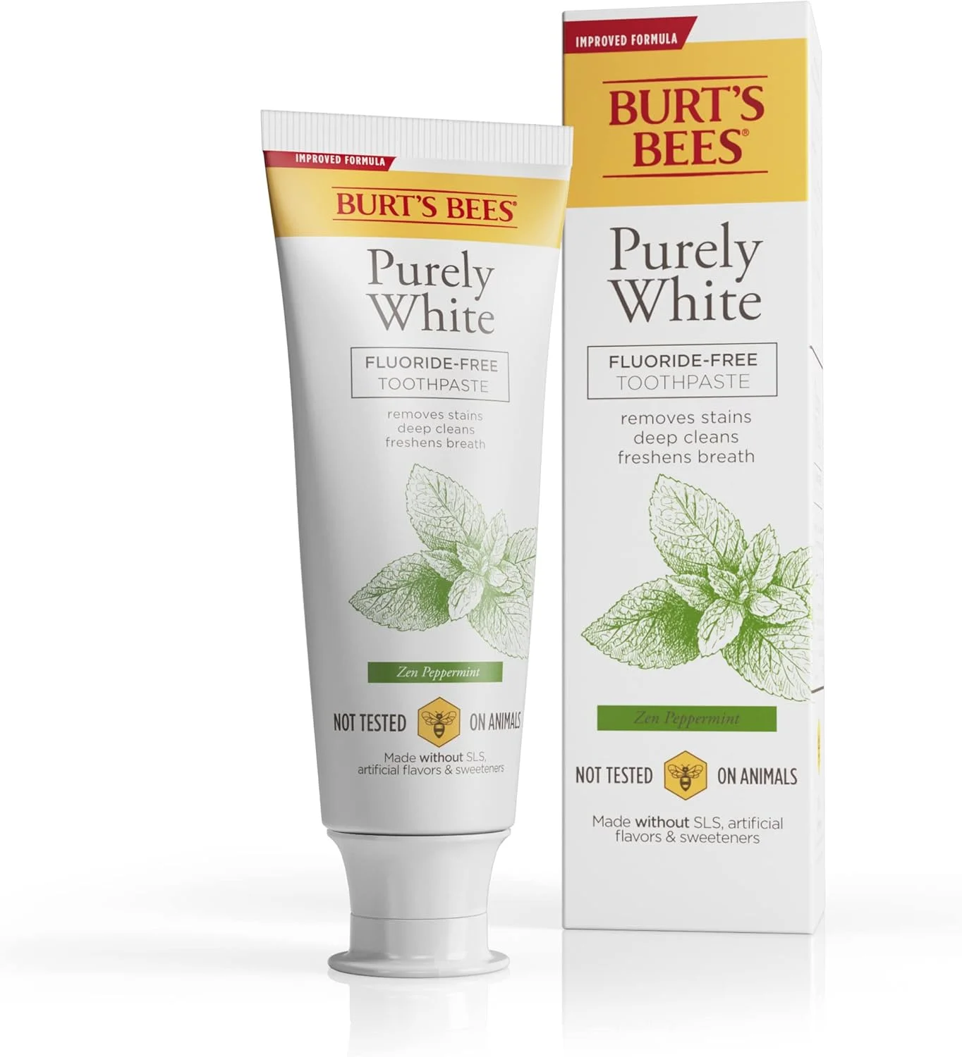 خمير دندان بدون فلورايد Burt's Bees مدل Purely White Zen با طعم نعناع، 133 گرم خمير دندان بدون فلورايد Burt's Bees مدل Purely White Zen با طعم نعناع، 133 گرم