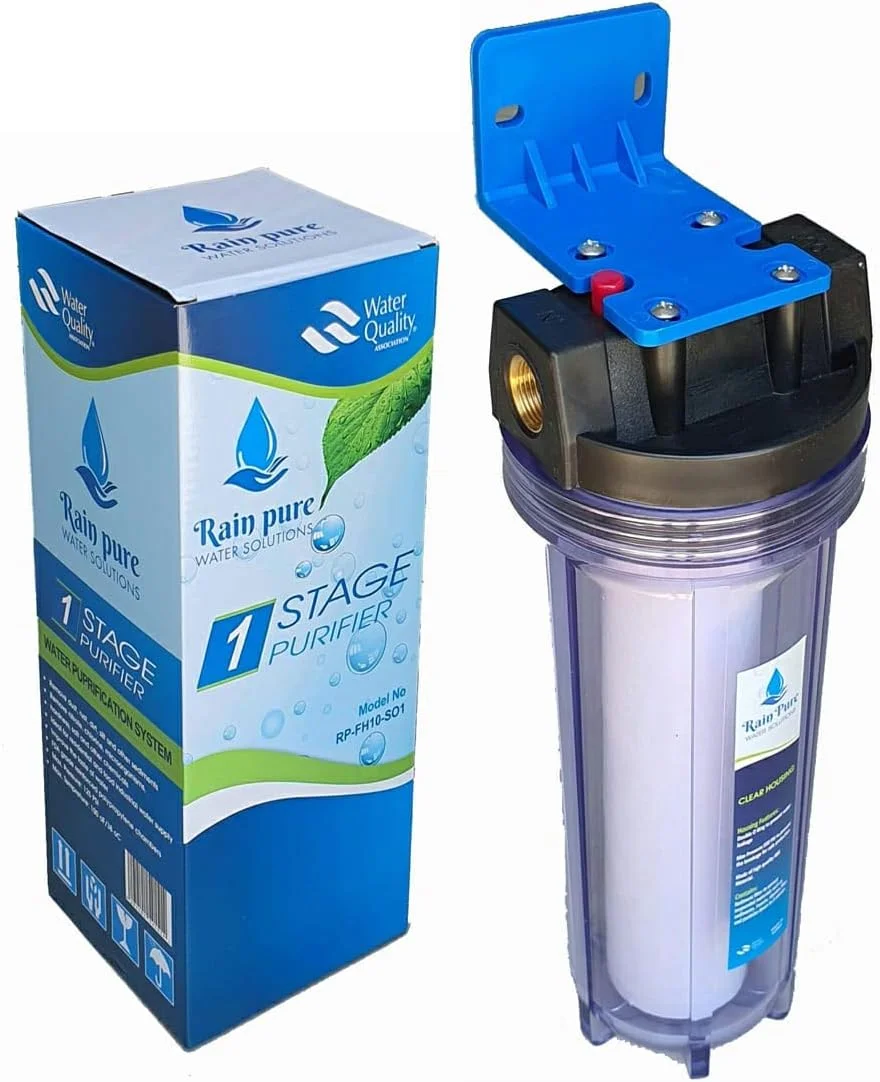 (فیلترهای آب القصر) سیستم پیشرفته تصفیه آب زیر سینکی - ظرفیت بالا، فیلتر خطی بدون مخزن برای تصفیه آب آشامیدنی و حذف ناخالصی ها، (تک مرحله ای)