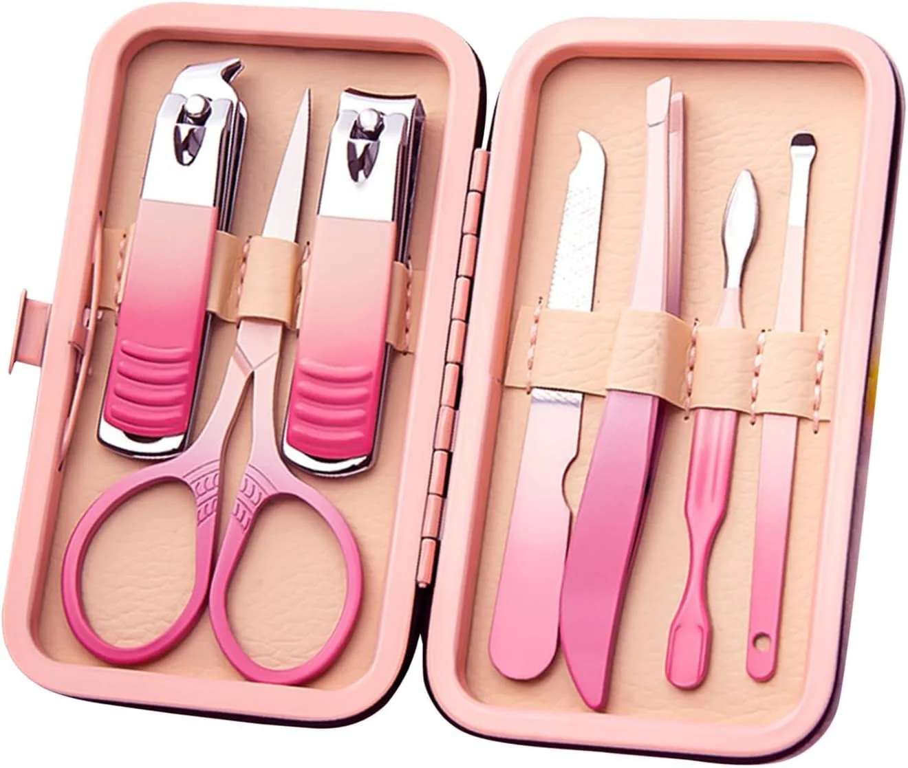 ست مانیکور آزونه، ست 7 تکه مانیکور استیل ضد زنگ، ست حرفه ای ناخن گیر ابزار مراقبت از پدیکور، ست اصلاح مسافرتی قابل حمل برای مردان و زنان با کیف چرمی ست مانیکور آزونه، ست 7 تکه مانیکور استیل ضد زنگ، ست حرفه ای ناخن گیر ابزار مراقبت از پدیکور، ست اصلاح مسافرتی قابل حمل برای مردان و زنان با کیف چرمی