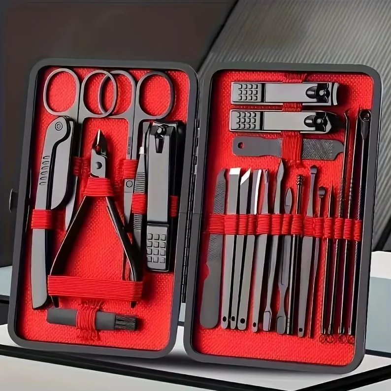 ست مانیکور 24 تکه Azonee، ست پدیکور حرفه ای، کیت مراقبت از ناخن شخصی، ناخن گیر انگشتان پا برای مردان و زنان، کیف مسافرتی قابل حمل، کیت نظافت برای مسافرت، انبر و کاتر کوتیکول ست مانیکور 24 تکه Azonee، ست پدیکور حرفه ای، کیت مراقبت از ناخن شخصی، ناخن گیر انگشتان پا برای مردان و زنان، کیف مسافرتی قابل حمل، کیت نظافت برای مسافرت، انبر و کاتر کوتیکول